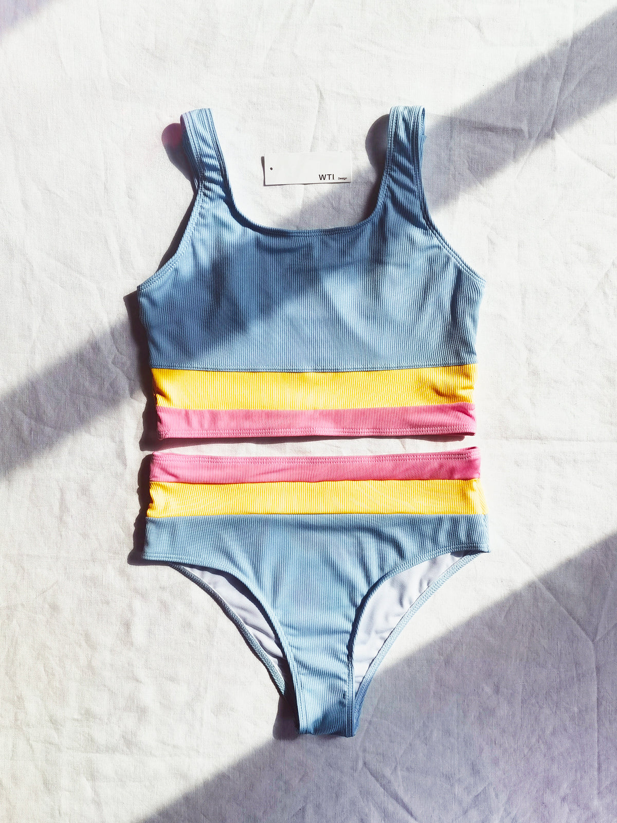 Ribbed Color Block High Waist Bikini Swimsuit – W.T.I. Design