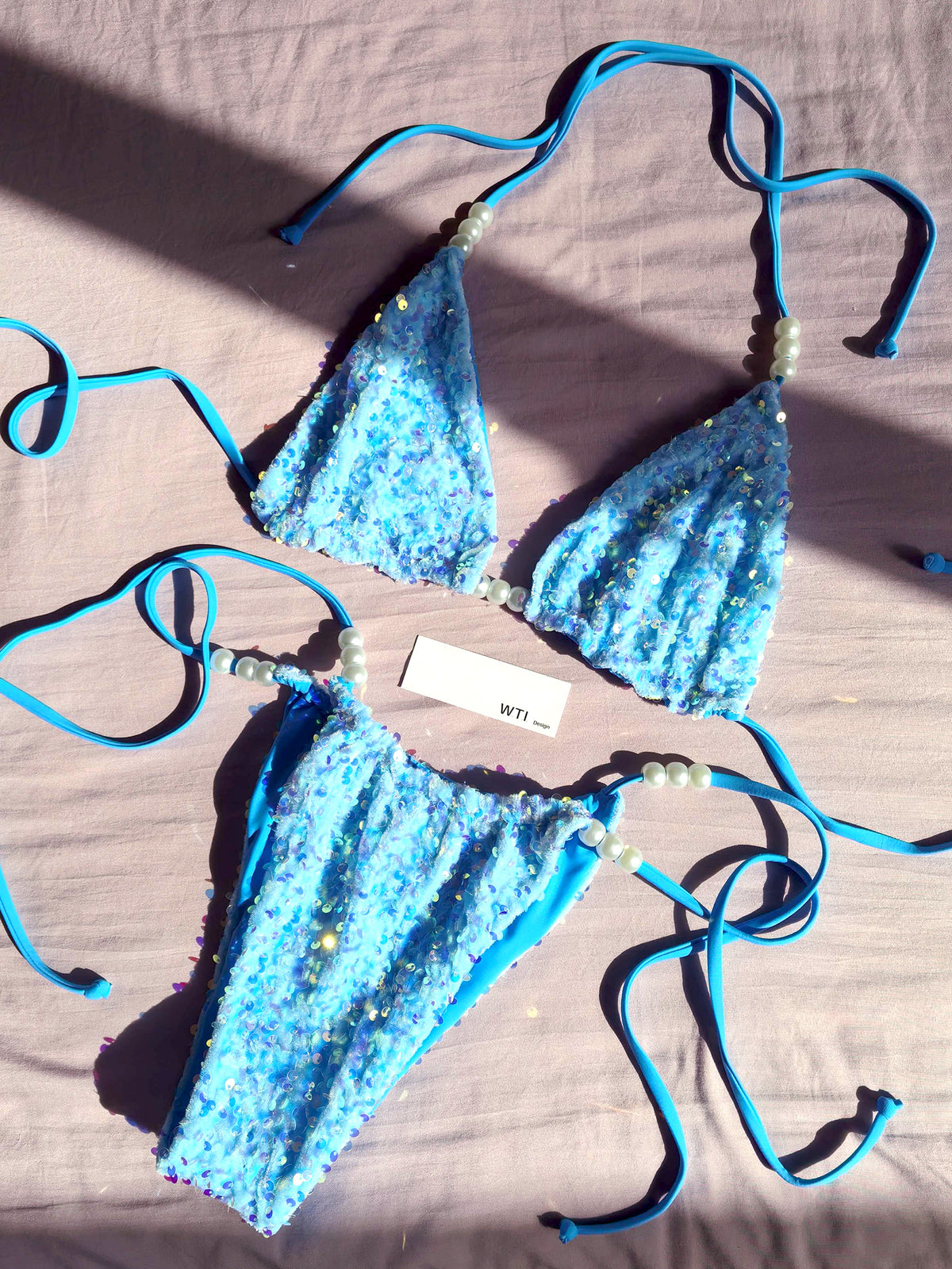 Sequin Beaded  Bikini Swimsuit