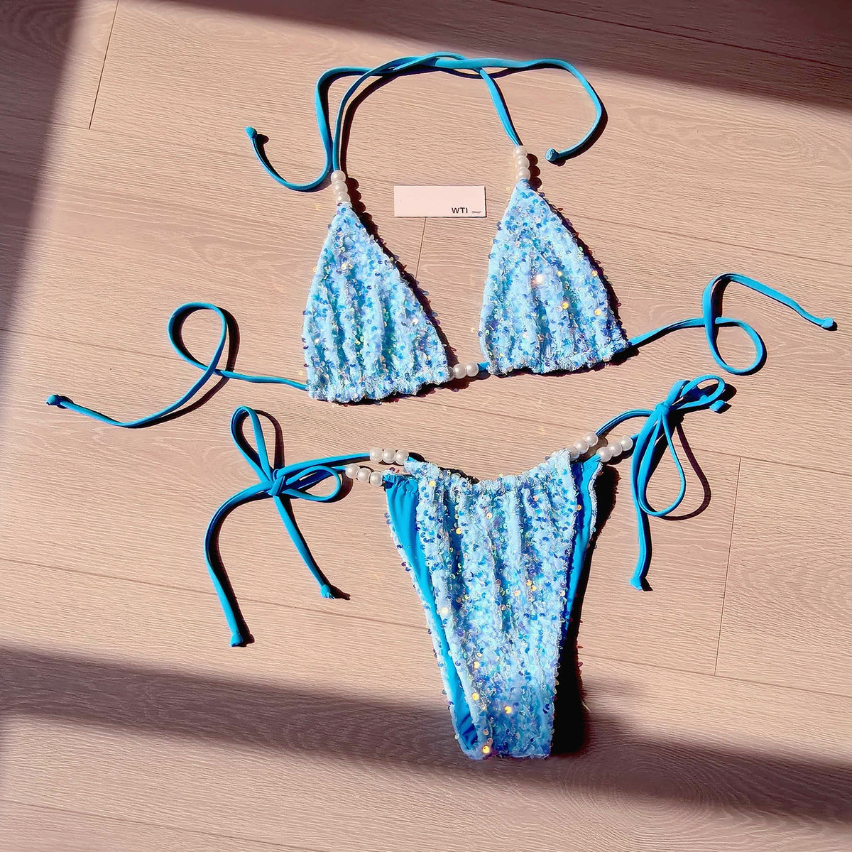 Sequin Beaded  Bikini Swimsuit