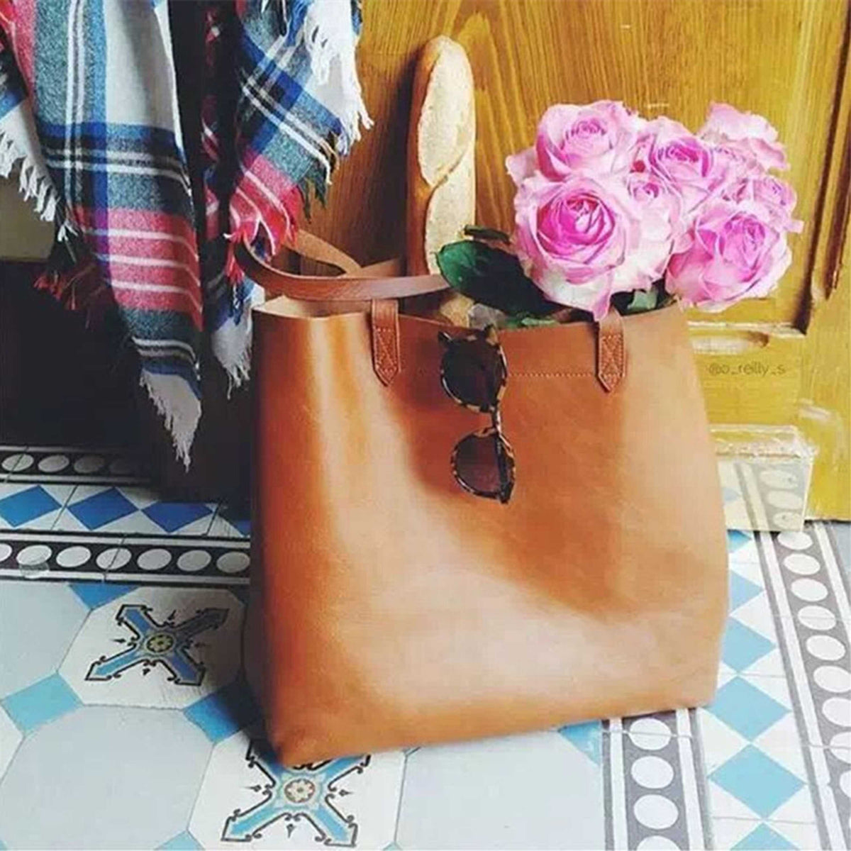Oversized Tote Bag - Burnt Orange - worthtryit.com