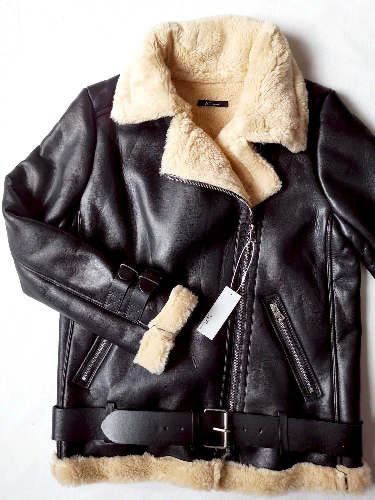 Oversized Faux Fur Moto Bike Jacket - worthtryit.com