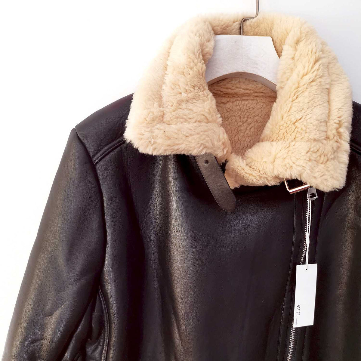 Oversized Faux Fur Moto Bike Jacket - worthtryit.com