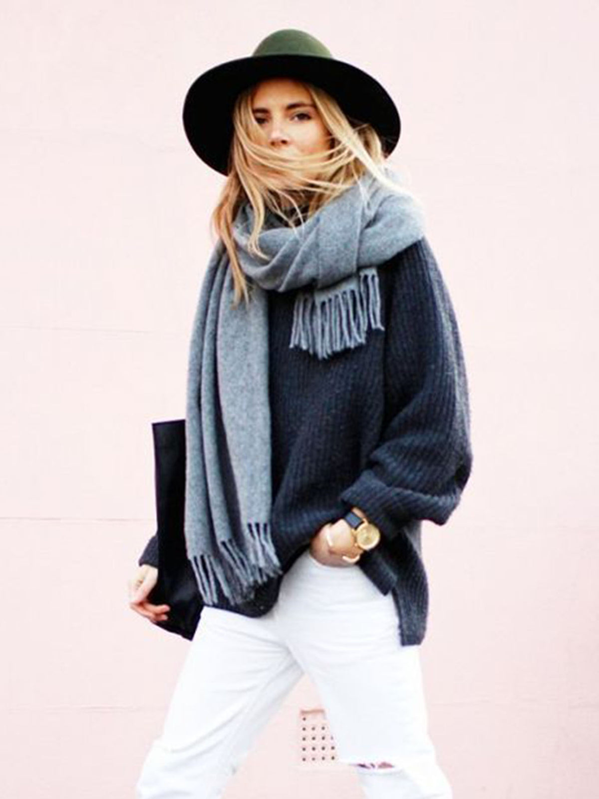 Solid Color Tassel Scarf - worthtryit.com