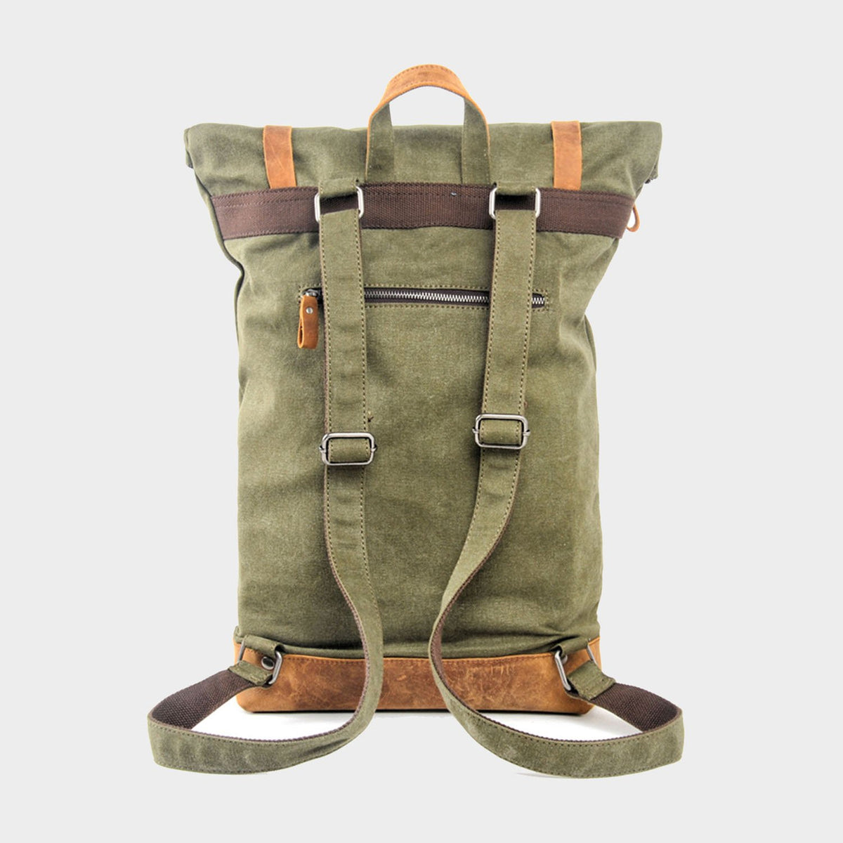 Color Blocked Canvas Backpack 15" - worthtryit.com