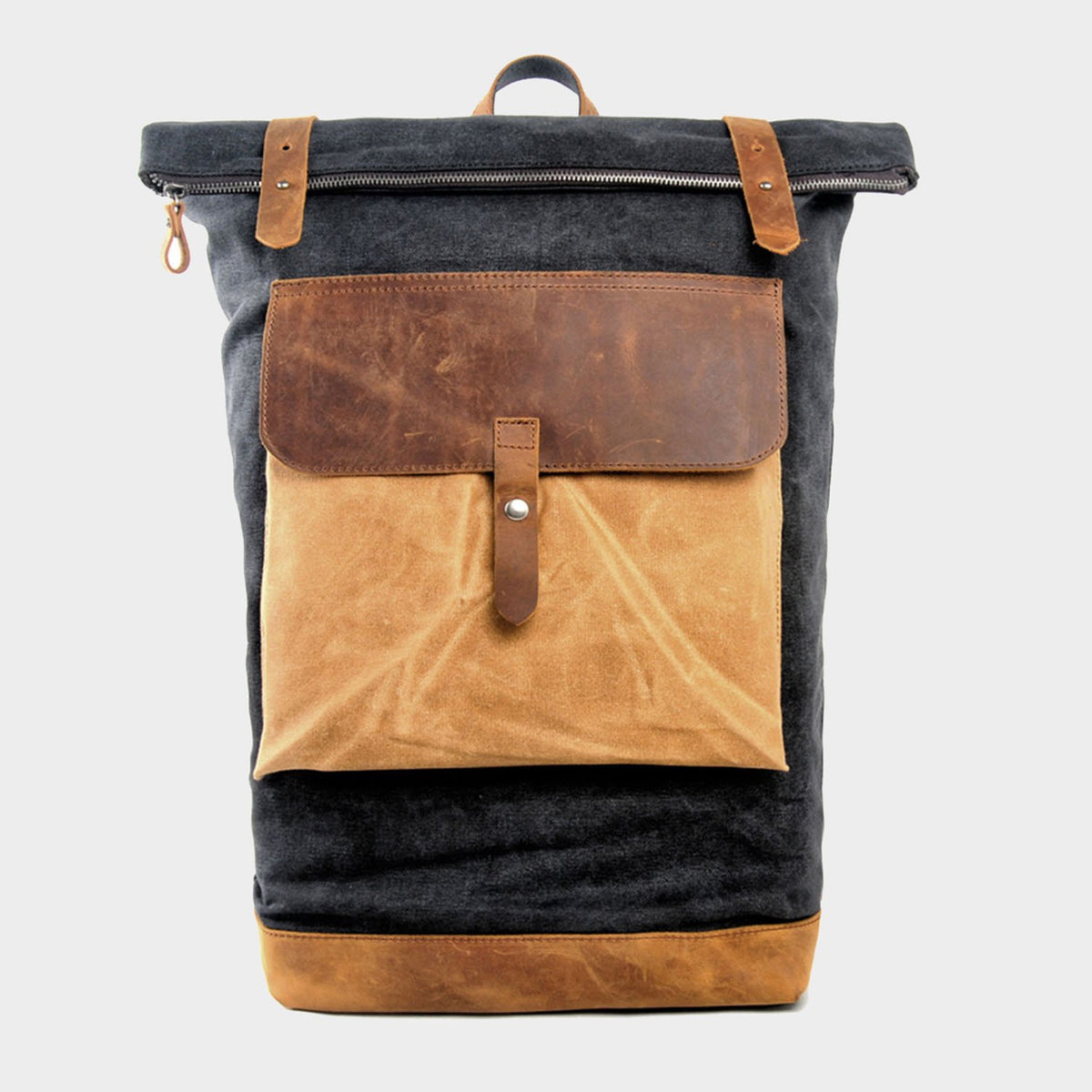 Color Blocked Canvas Backpack 15" - worthtryit.com