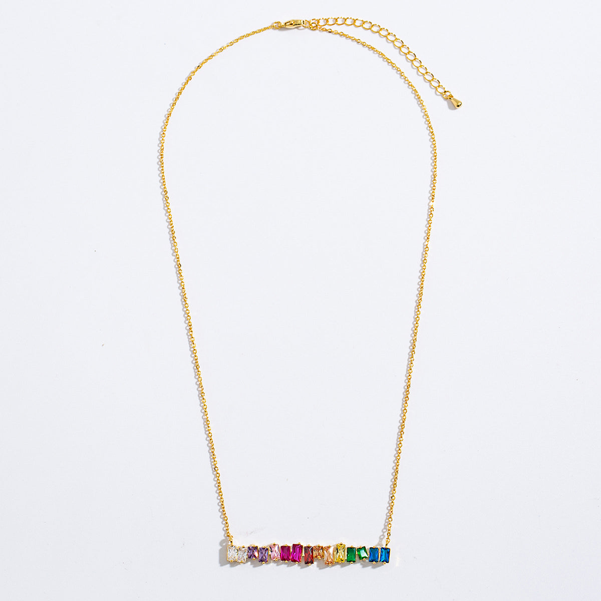 Rainbow Baguette Choker Necklace - worthtryit.com