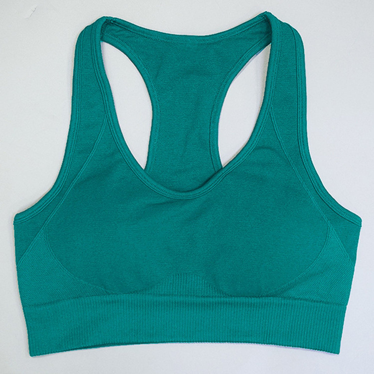 Solid Color Seamless Racerback 2 Piece Yoga Sports Fitness Suit - worthtryit.com