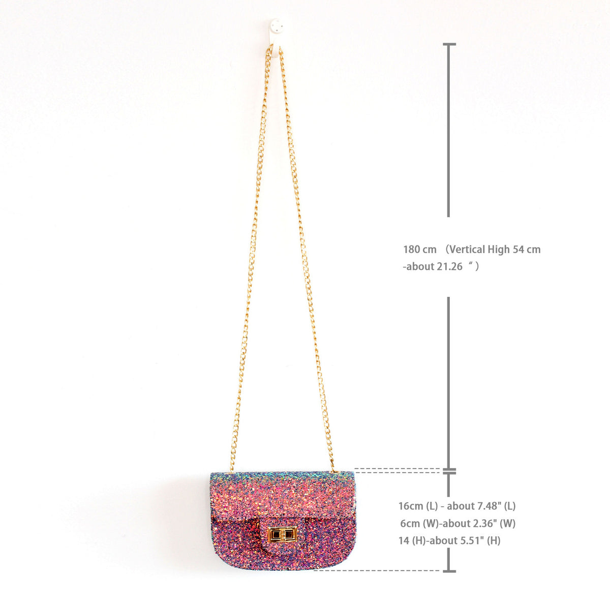 Reversible Sequined Chain Bag - worthtryit.com