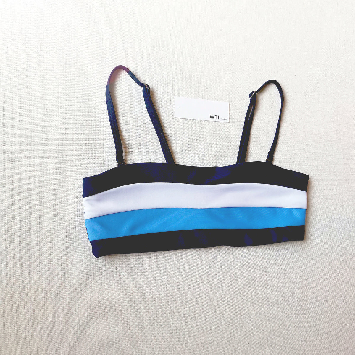 Color Block Strappy High Waisted Crop Top Bikini Set