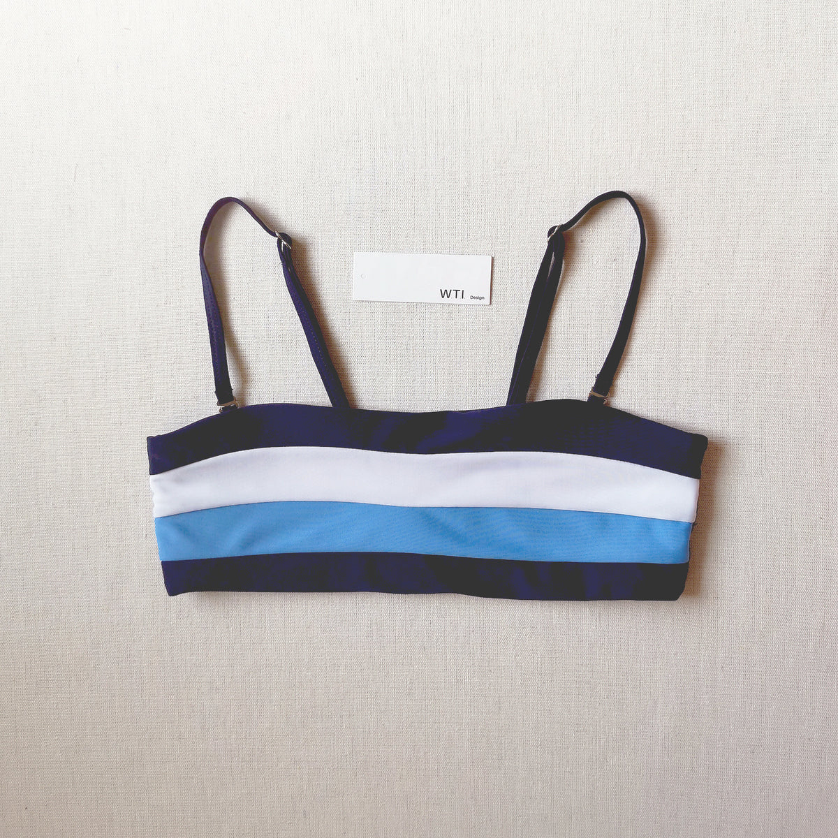 Color Block Strappy High Waisted Crop Top Bikini Set