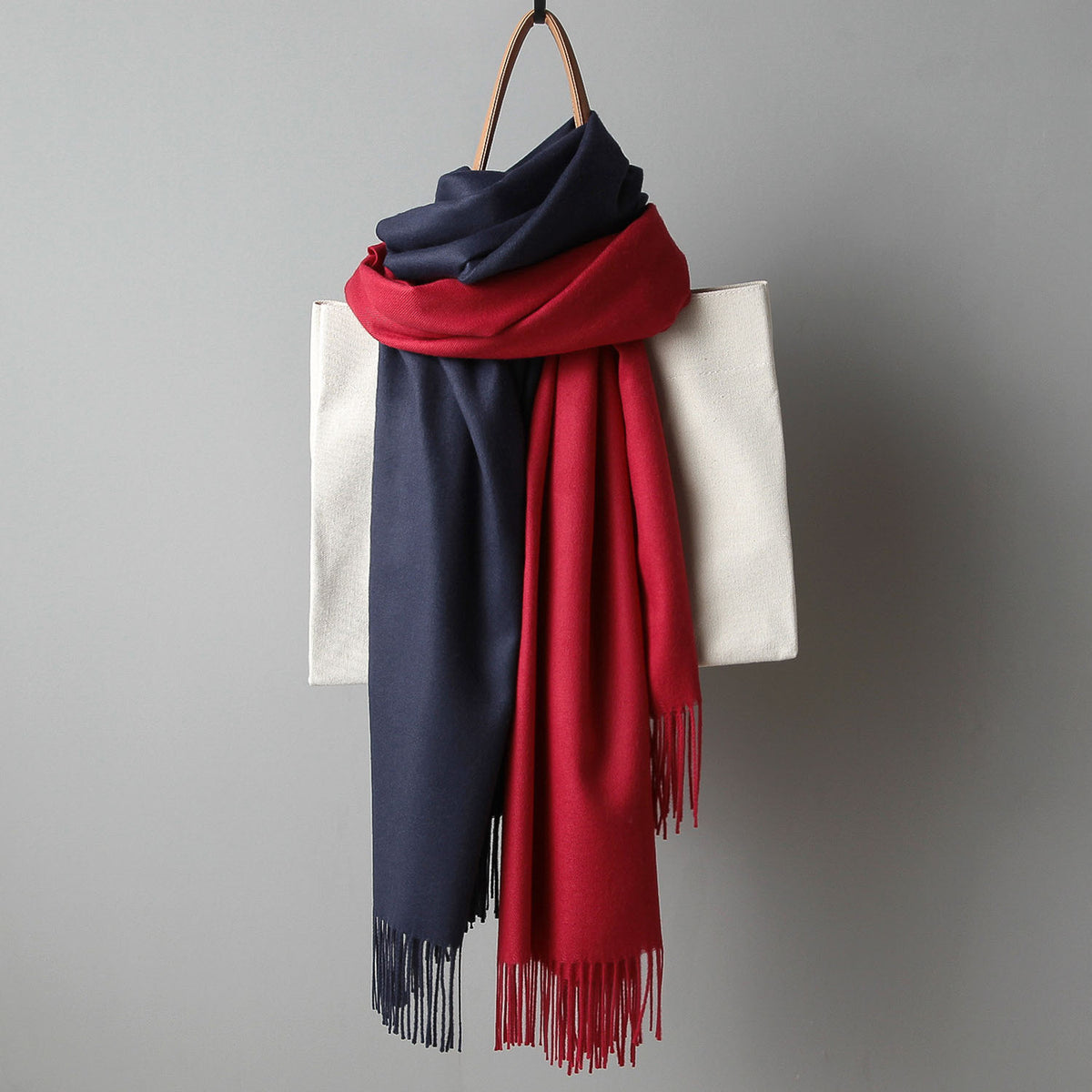 Solid Color Tassel Scarf - worthtryit.com