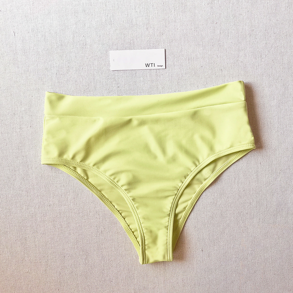 Solid Color Front Cut High Waist Bikini Swimsuit WTI21