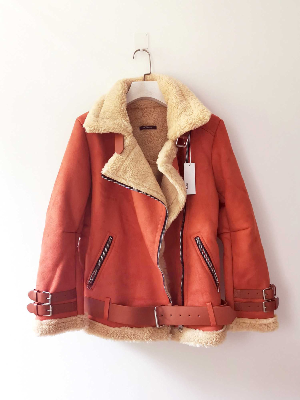 Oversized Faux Fur Moto Bike Jacket - worthtryit.com
