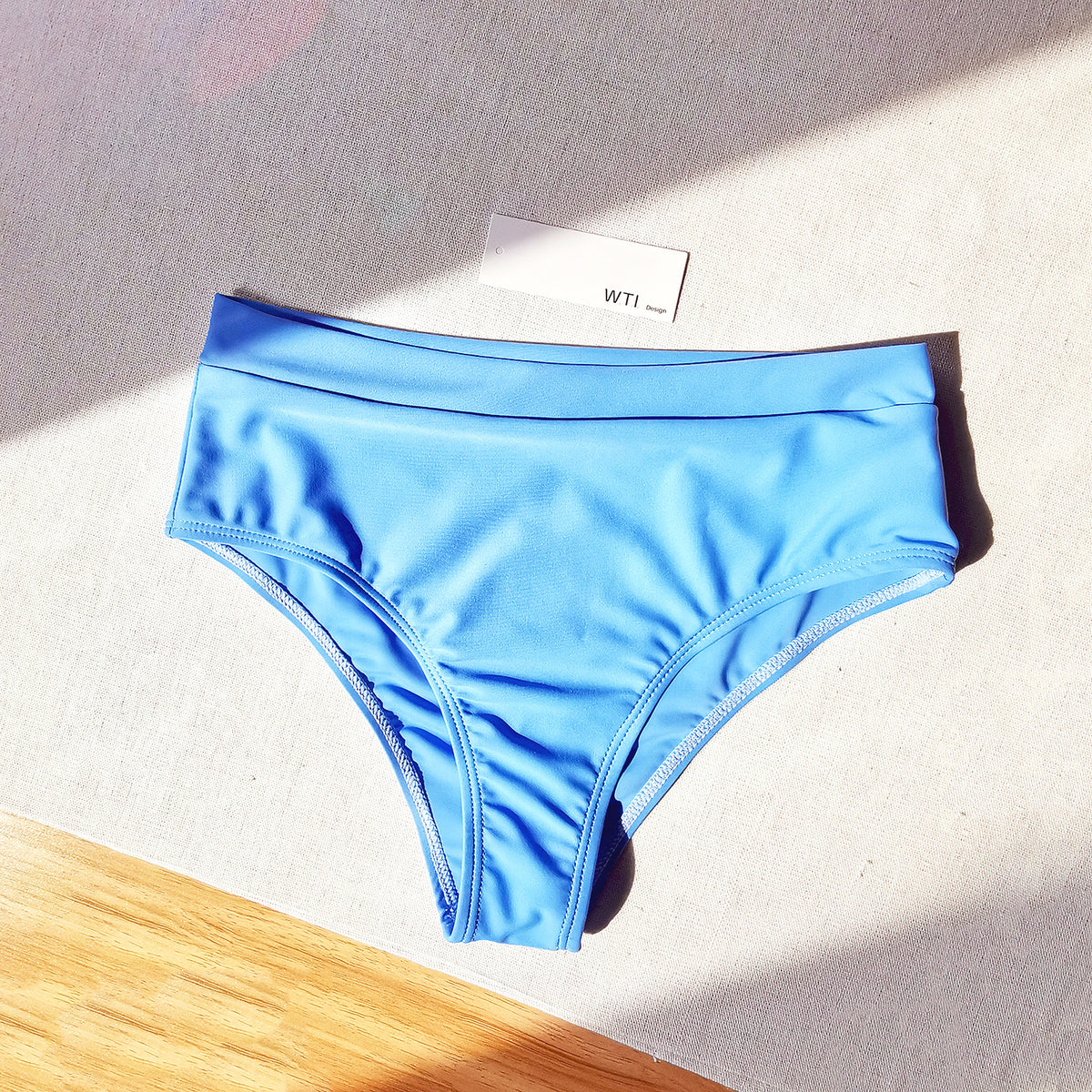 Solid Color Front Cut High Waist Bikini Swimsuit WTI21
