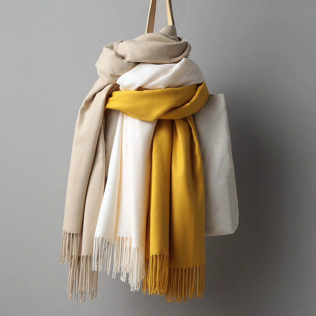 Solid Color Tassel Scarf - worthtryit.com