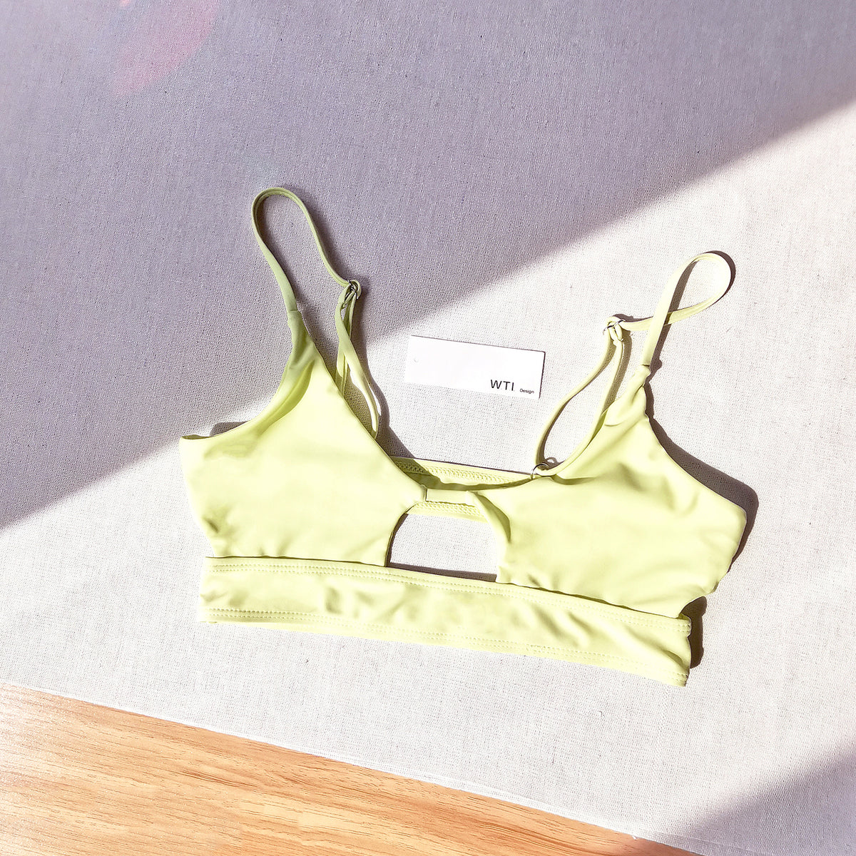 Solid Color Front Cut High Waist Bikini Swimsuit WTI21