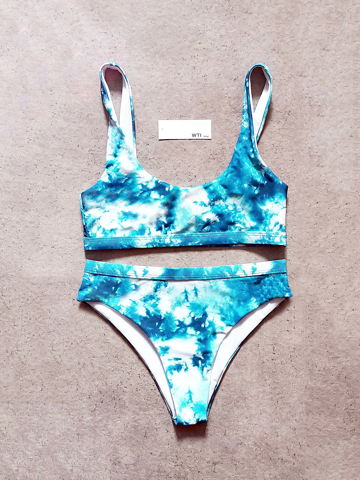 Tie Dye Crop Top High Waist Bikini Swimsuit PX20