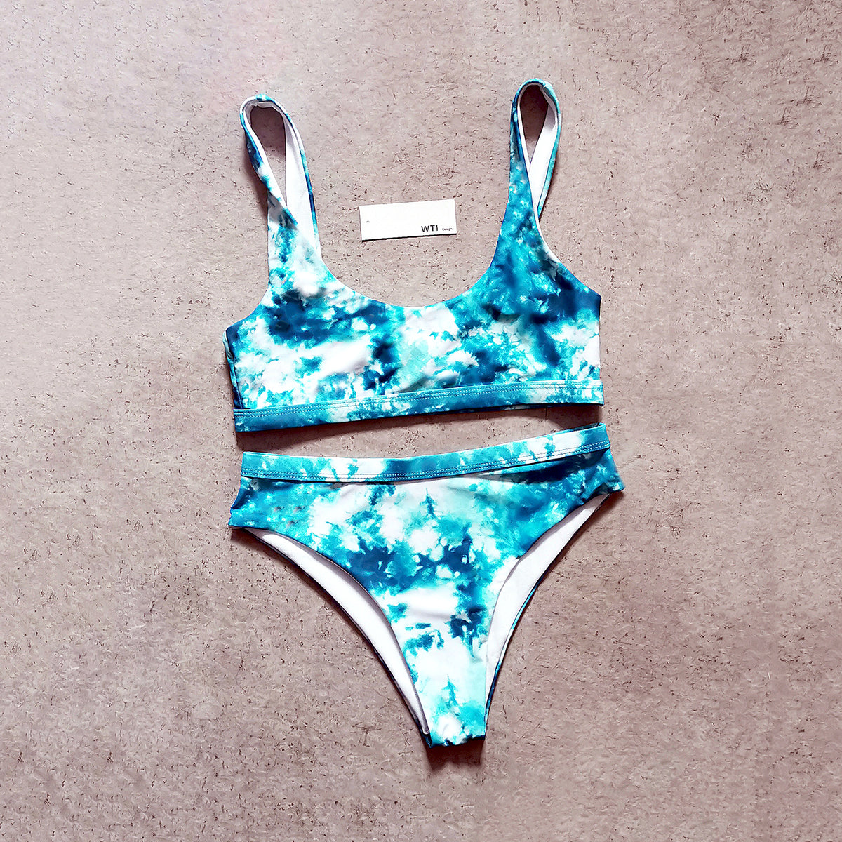 Tie Dye Crop Top High Waist Bikini Swimsuit PX20 – W.T.I. Design