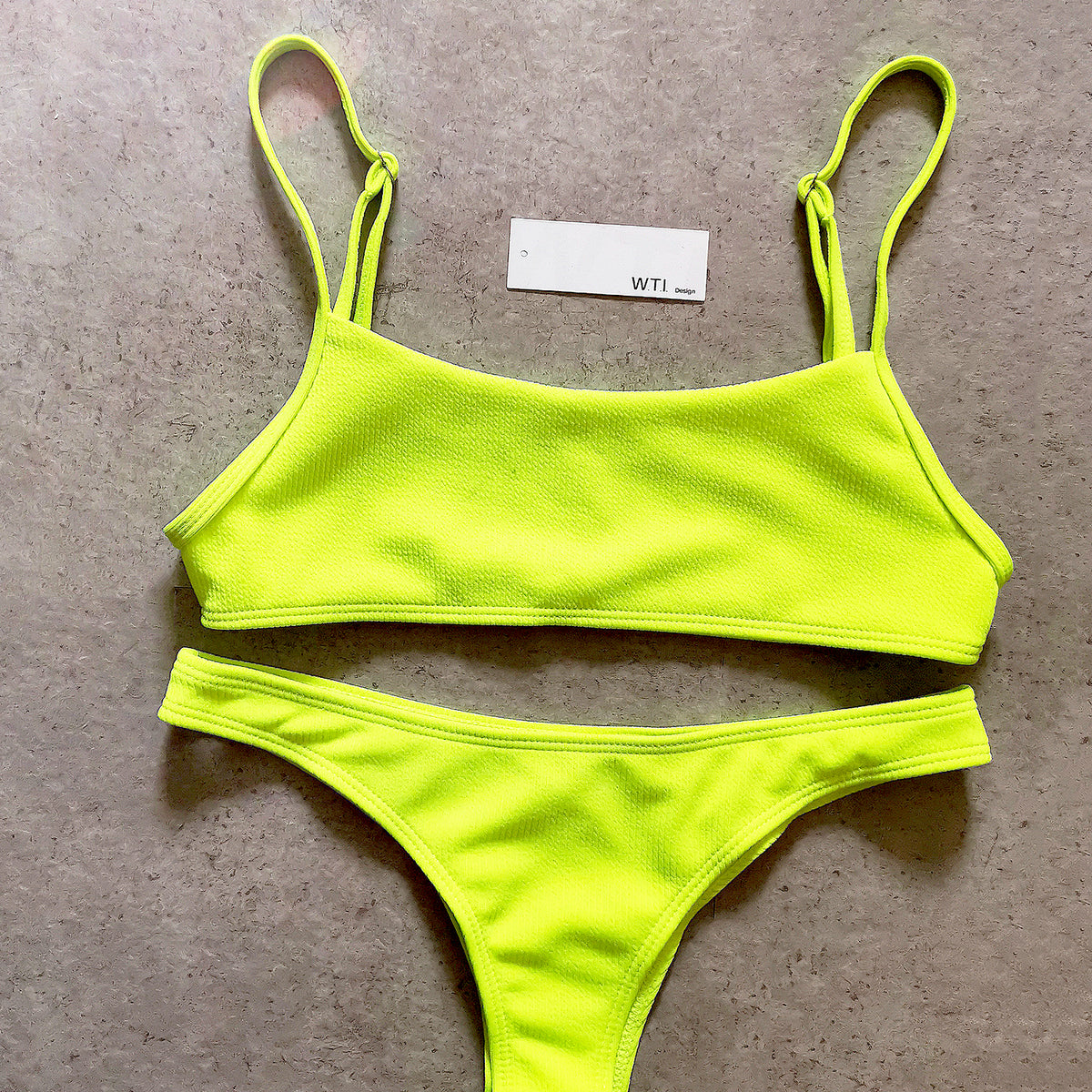 Ribbed Sporty Crop Top High Cut Bikini Swimsuit