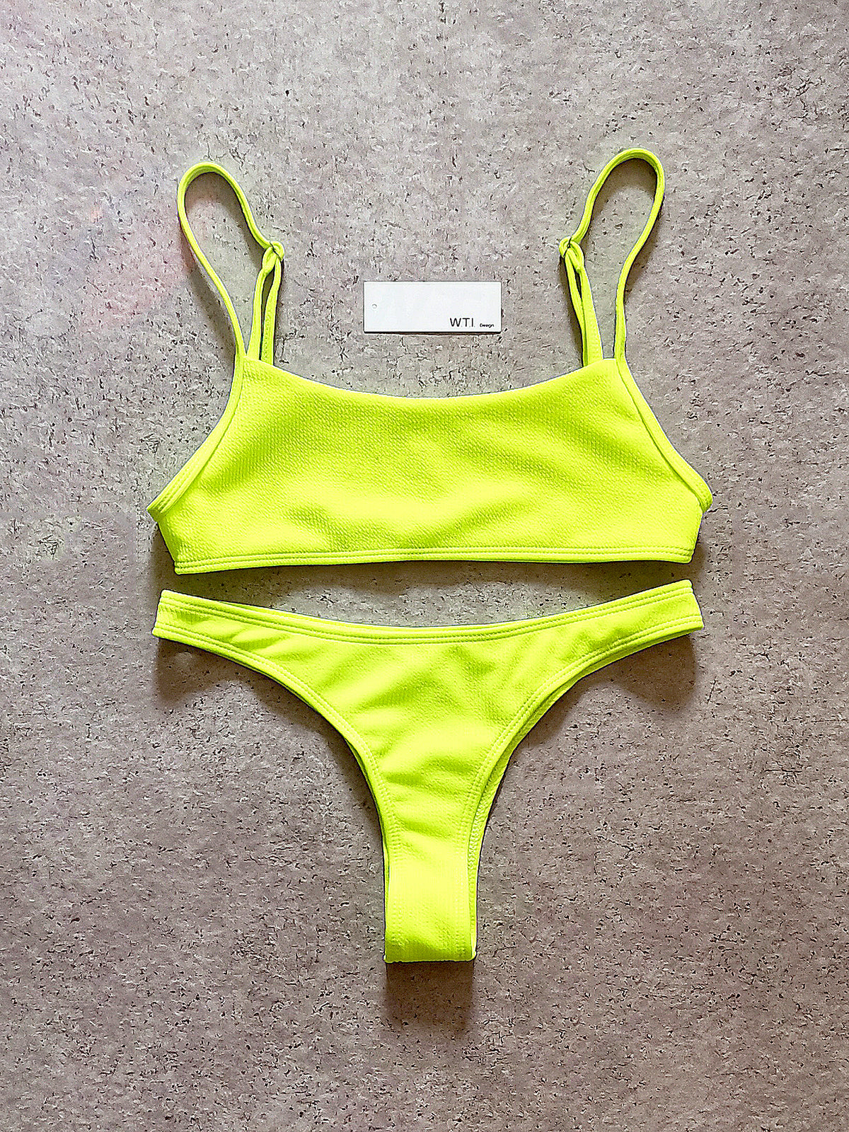 Ribbed Sporty Crop Top High Cut Bikini Swimsuit