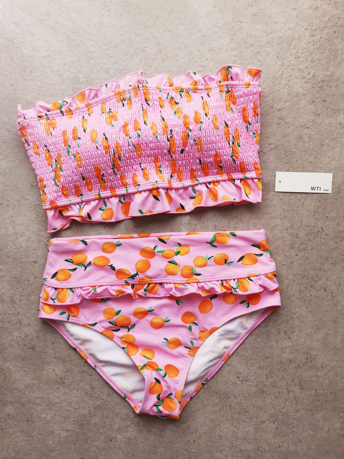 Yellow Stripes Ruffle Waisted Triangle Bikini Swimsuit – W.T.I. Design