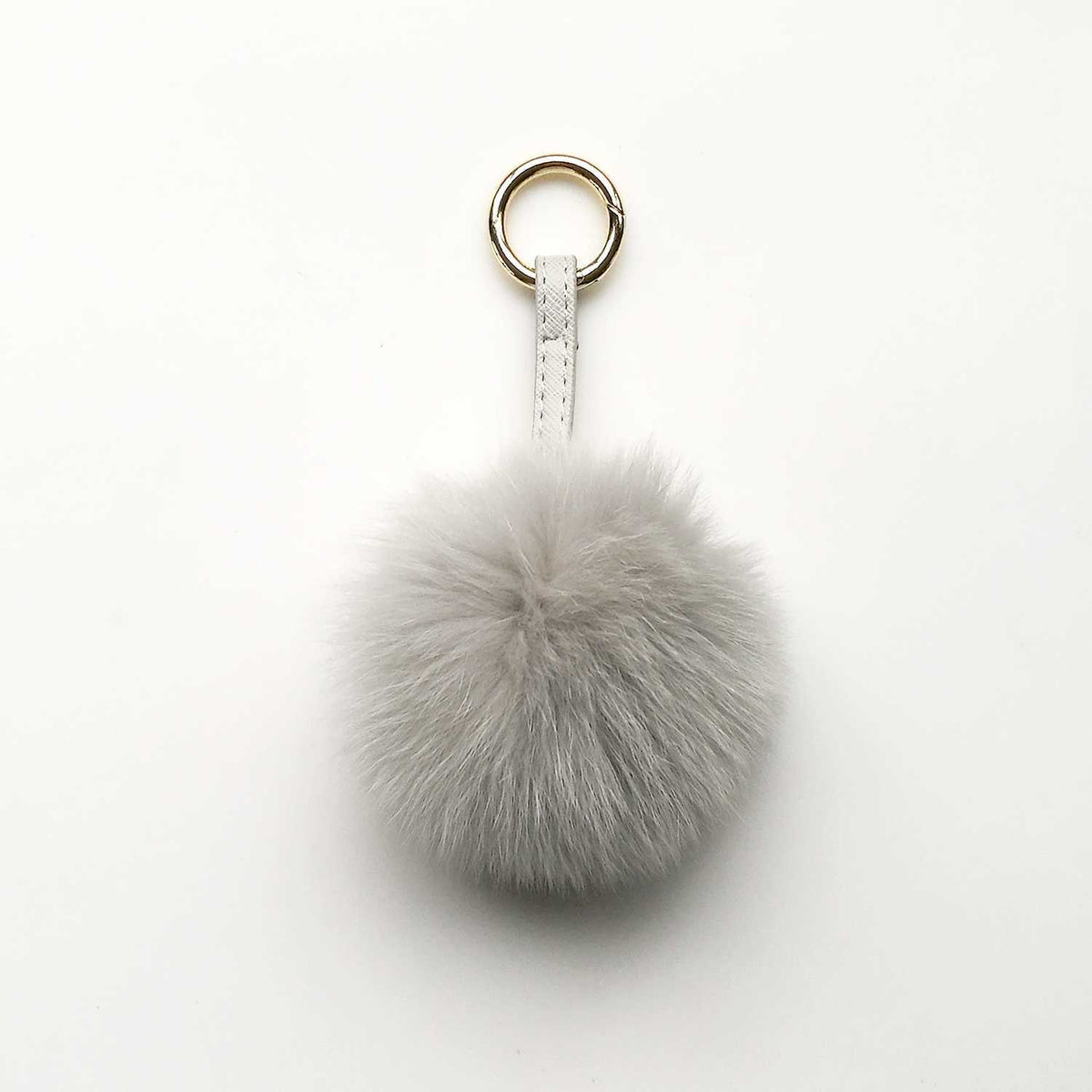 Real Fox Fur Ball For Bag Decor - Round 3.9"-5.1" (D) - worthtryit.com