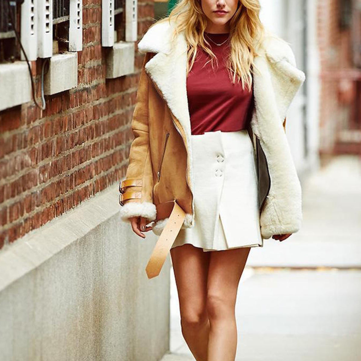 Oversized Faux Fur Moto Bike Jacket - worthtryit.com