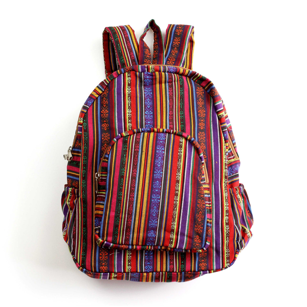 Boho Style Thailand Cotton Backpack-Green Row - worthtryit.com