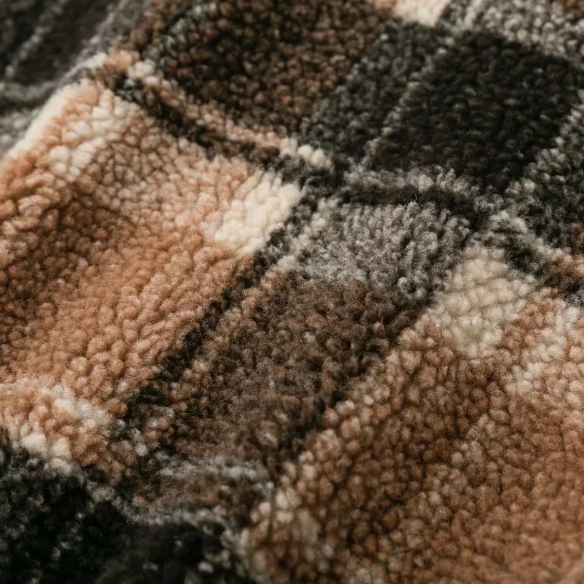 Checked Fuzzy Teddy Short Jacket Coat - worthtryit.com