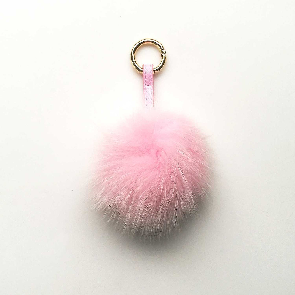 Real Fox Fur Ball For Bag Decor - Round 3.9"-5.1" (D) - worthtryit.com