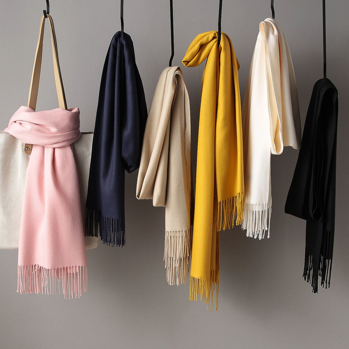 Solid Color Tassel Scarf - worthtryit.com