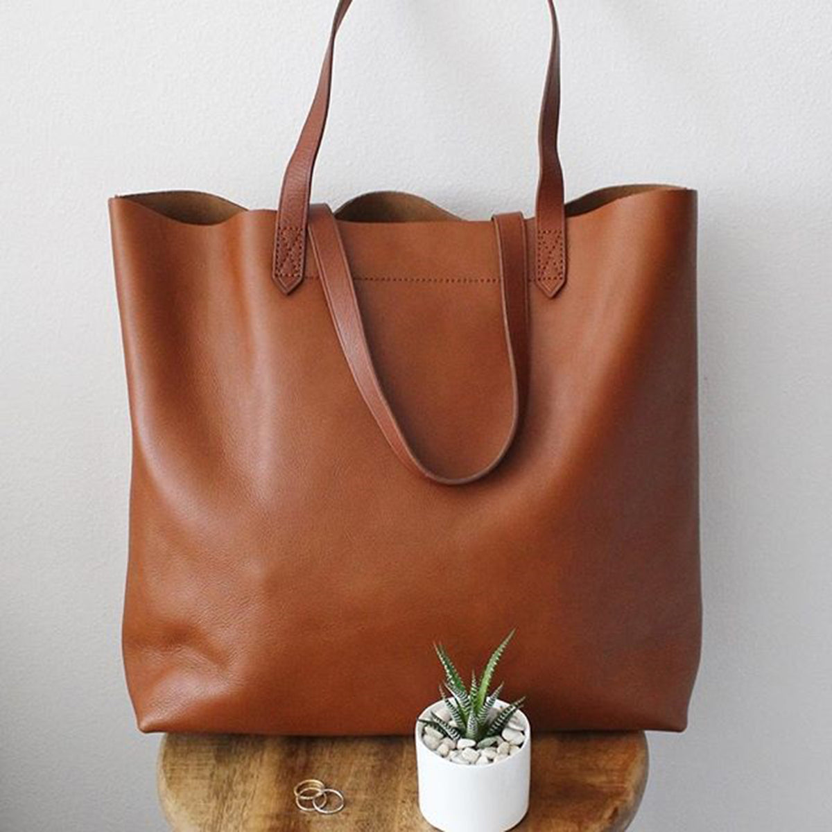 Oversized Tote Bag - Burnt Orange - worthtryit.com