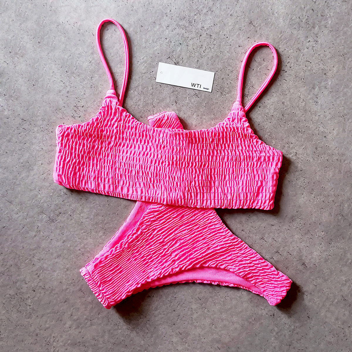 Scrunch Swimsuit - Cute Bikinis with Ruched Brazilian String High Rise –  W.T.I. Design