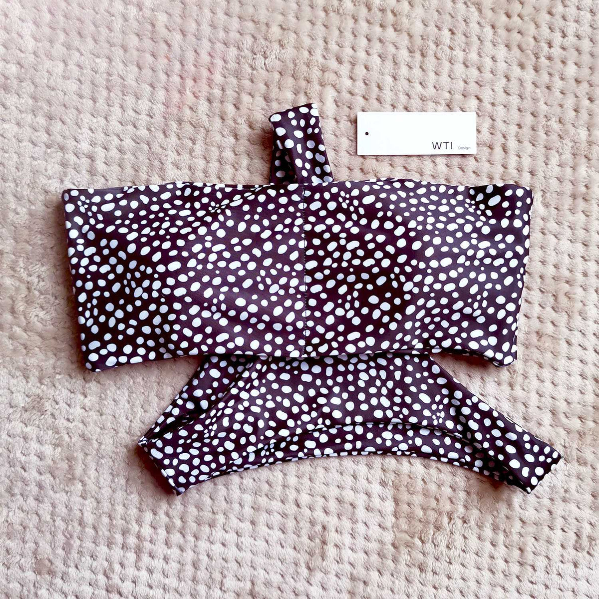 Cute Spots High Cut Bandeau Bikini Set - worthtryit.com