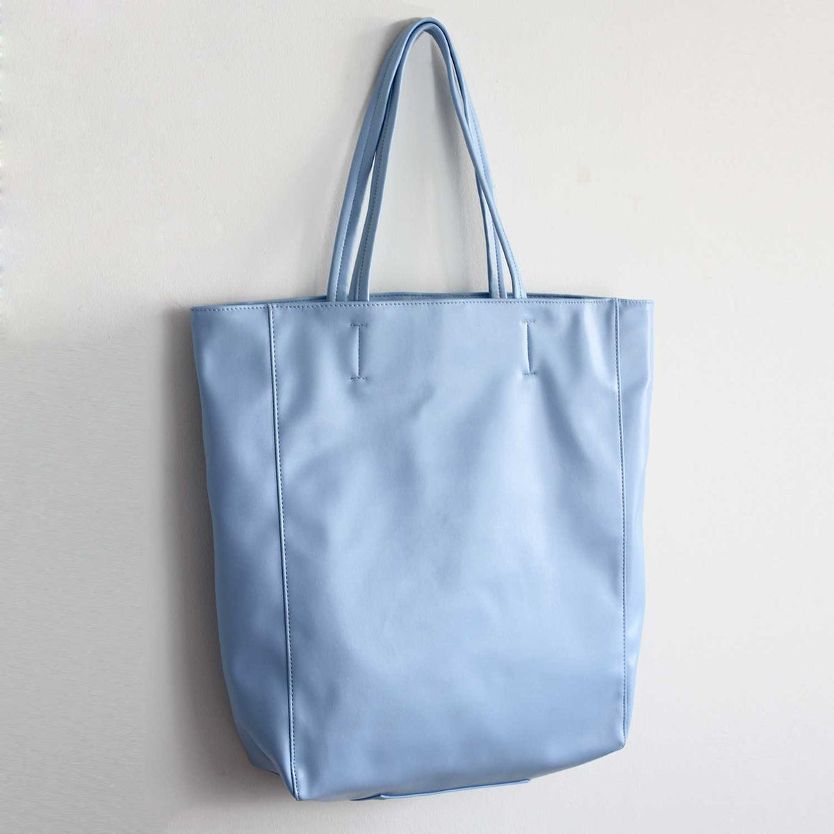 Oversized Eco Vegan Leather Lambskin Tote Bag 16.7" With Little Purse Inside - worthtryit.com