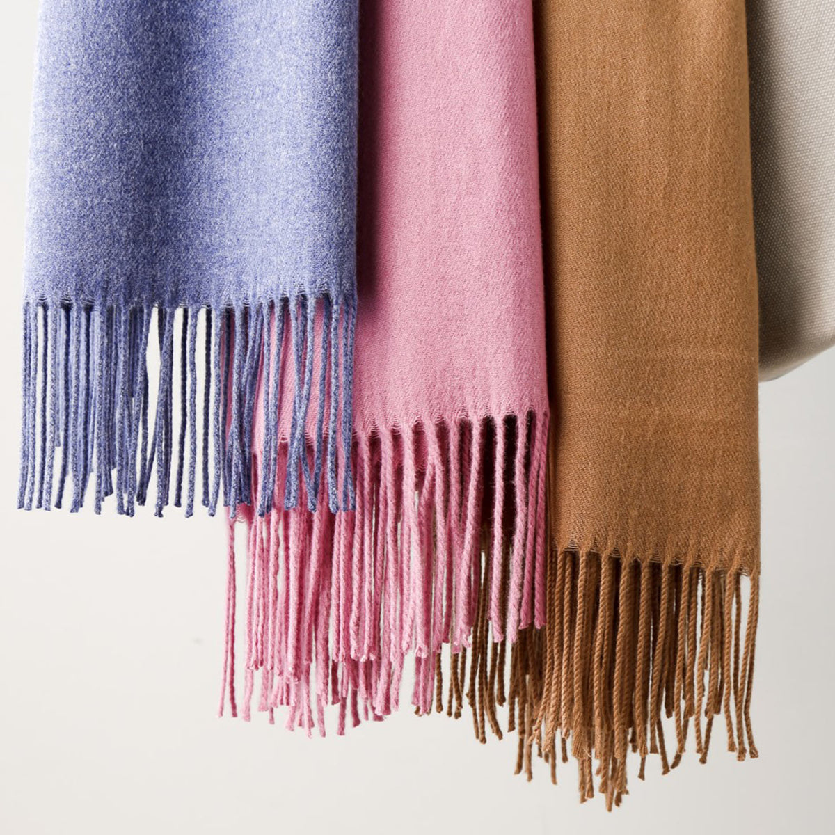 Solid Color Tassel Scarf - worthtryit.com