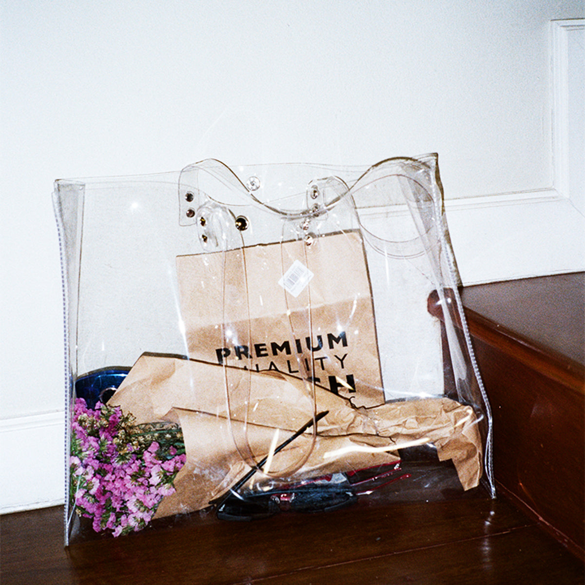 Oversized Clear Transparent Shopping Bag - worthtryit.com