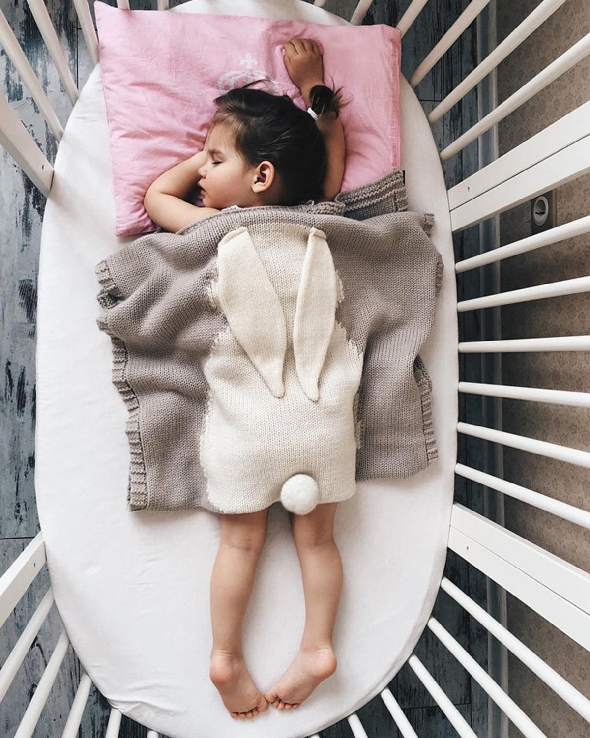 Cute Knitted Bunny Ear Kid Blanket 42" (L) - worthtryit.com