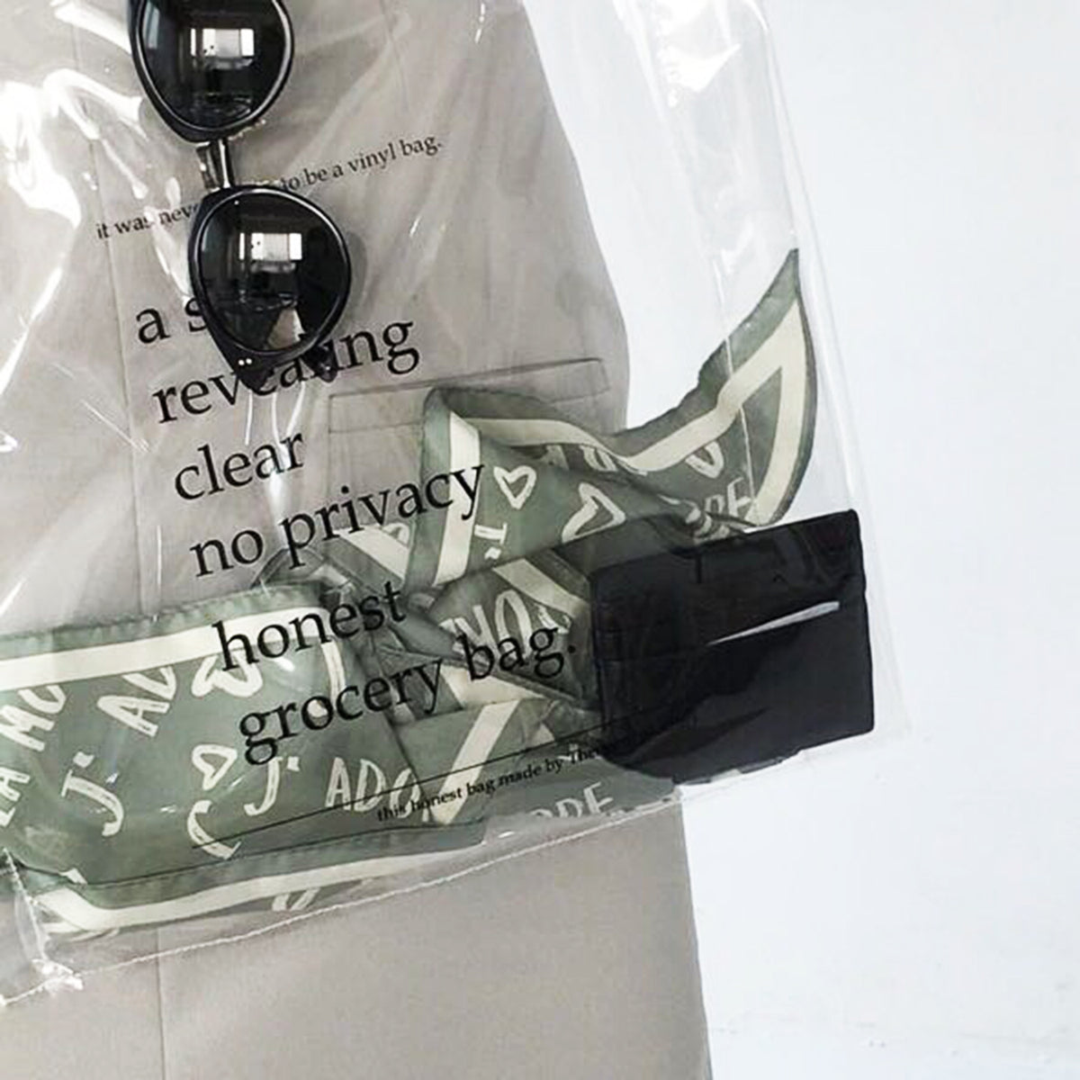 Letter Print Clear Transparent Shopping Bag - worthtryit.com