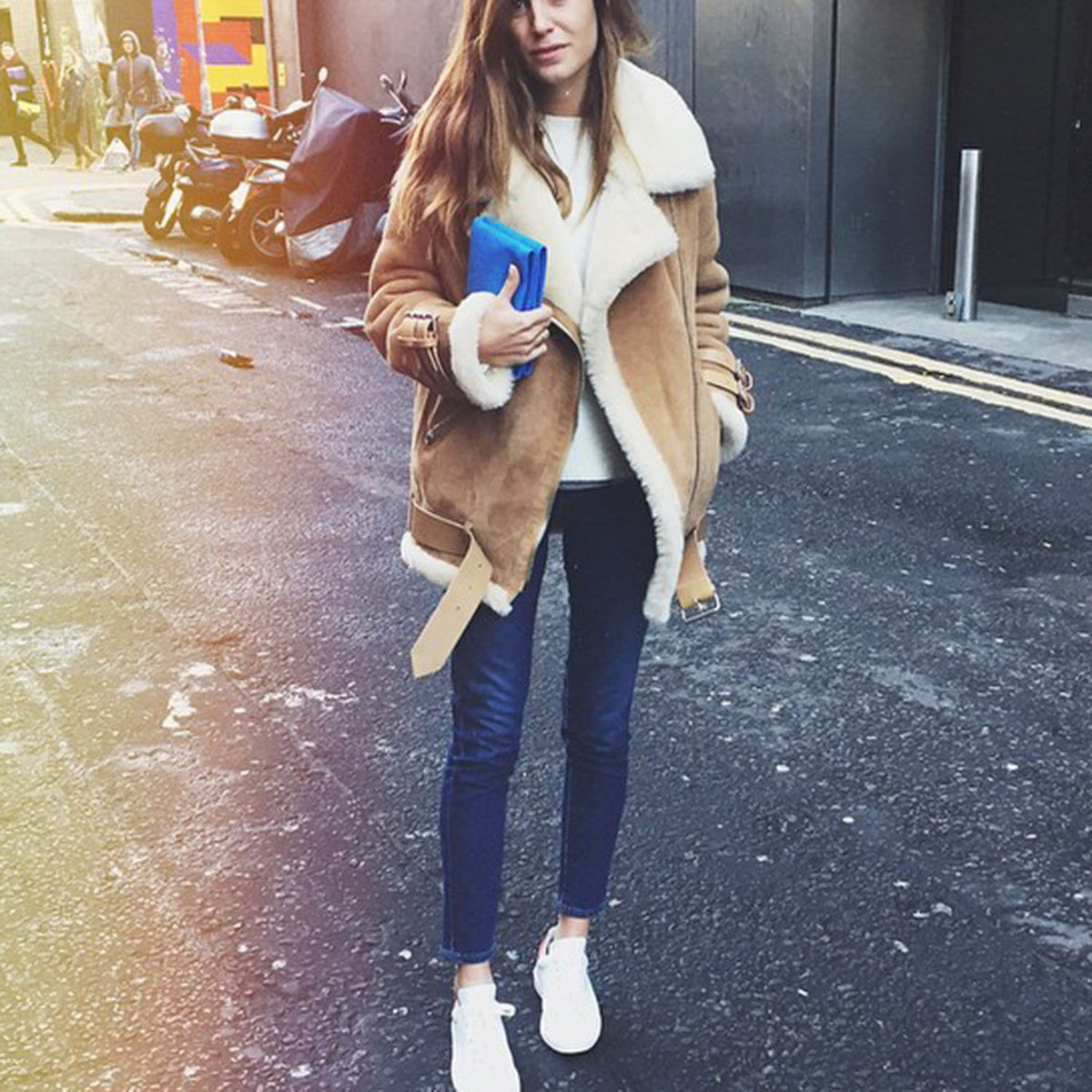 Oversized Faux Fur Moto Bike Jacket - worthtryit.com