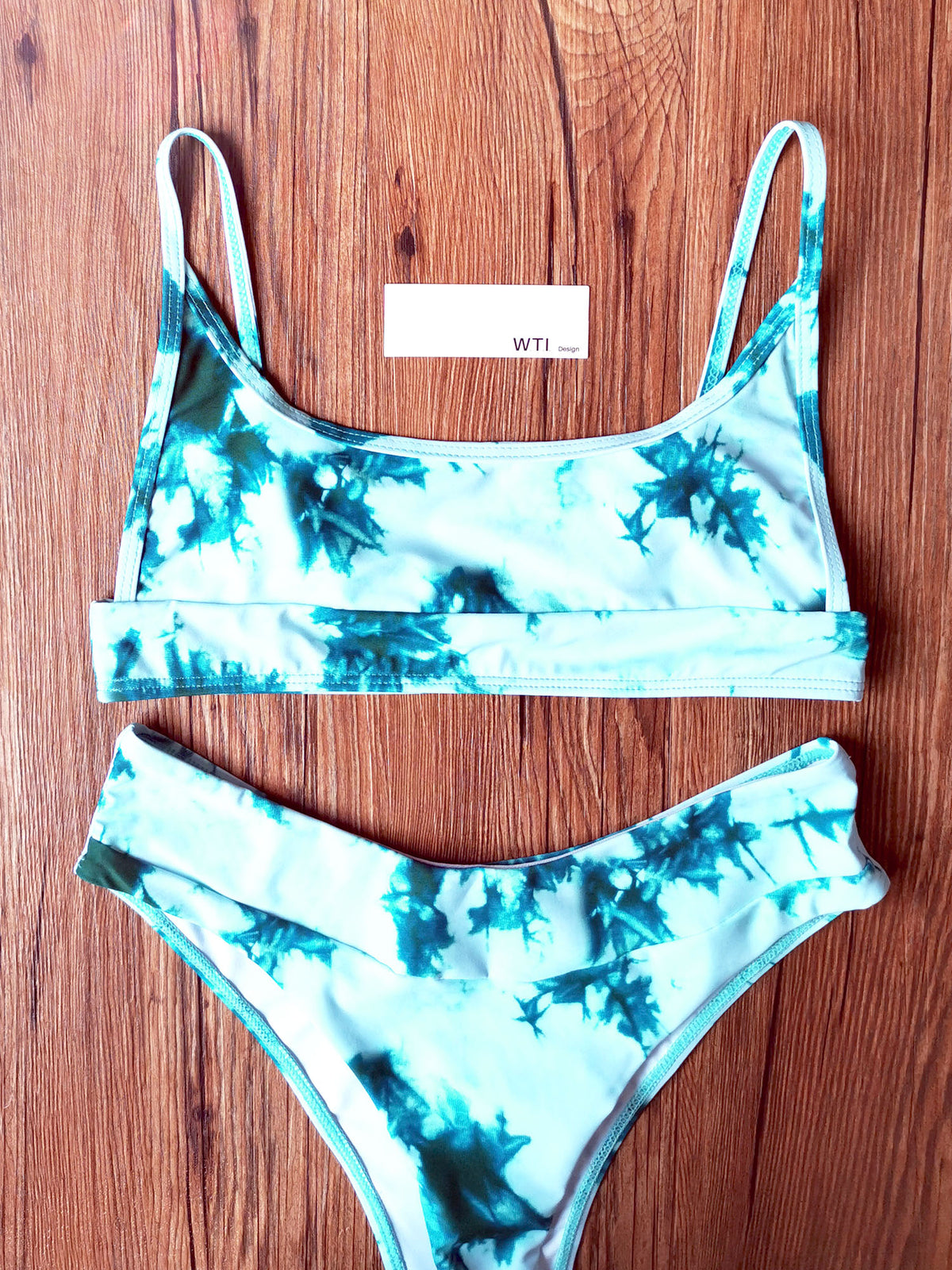 Tie Dye Crop Top Bikini Swimsuit