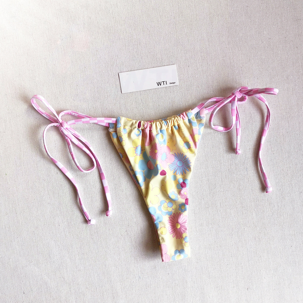 Floral Print Side Tie Triangle Bikini Swimsuit