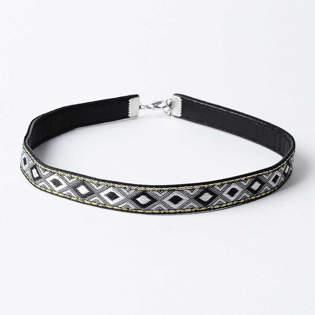 Aztec Choker Necklace-Black & White - worthtryit.com