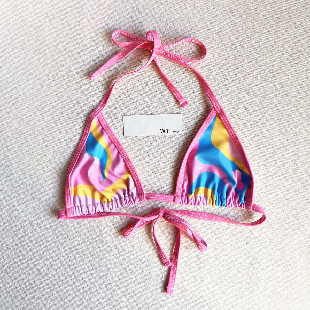 Colorful Marble Underwire & Triangle Bikini Swimsuit