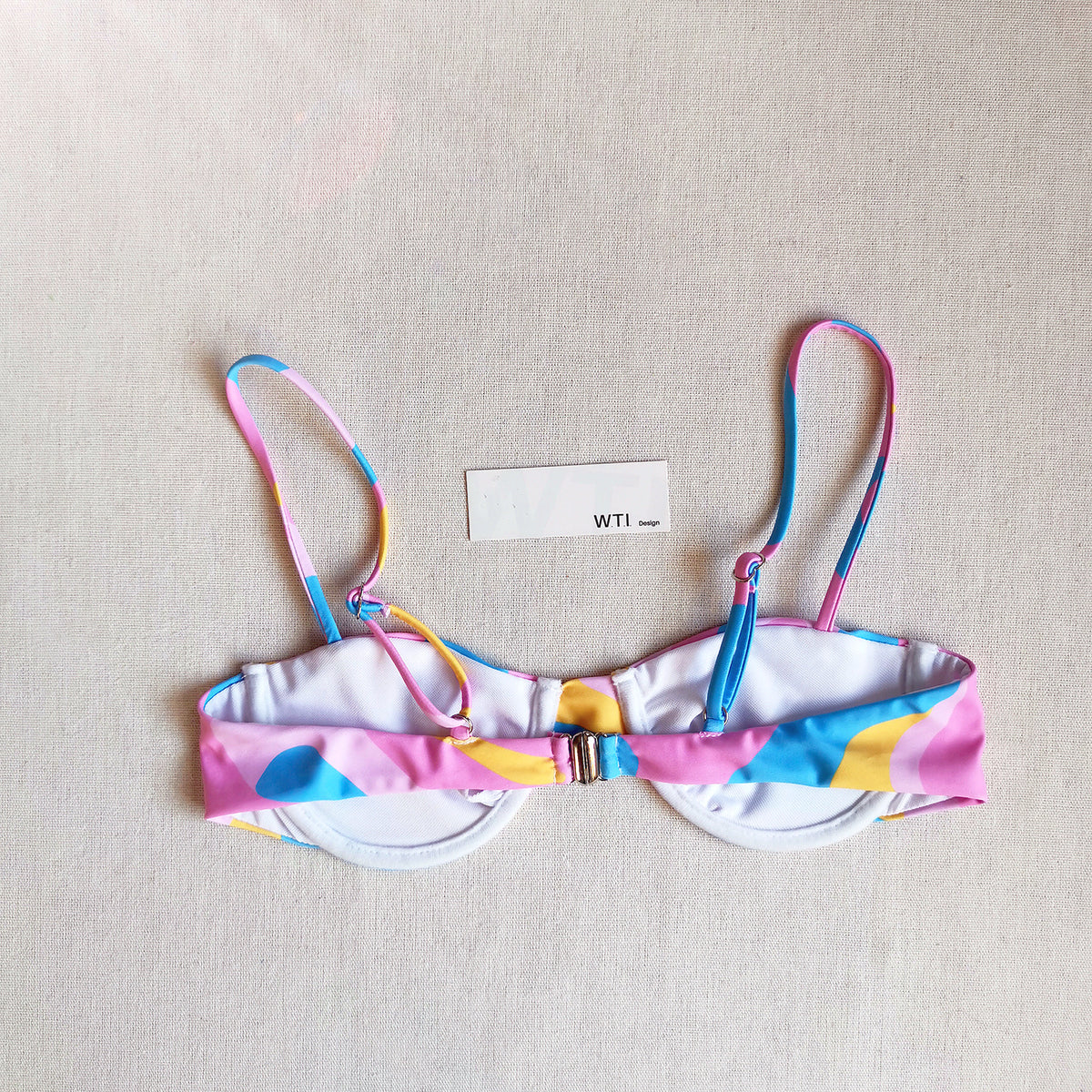 Colorful Marble Underwire & Triangle Bikini Swimsuit