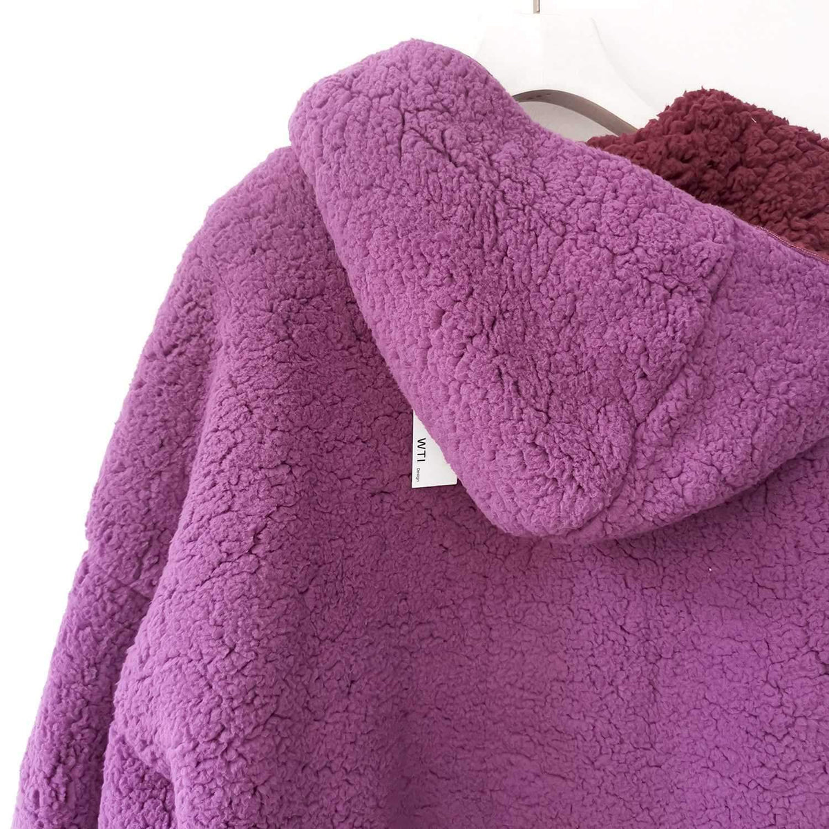 Reversible Faux fur Hoodie Coat Fuzzy Jacket - worthtryit.com