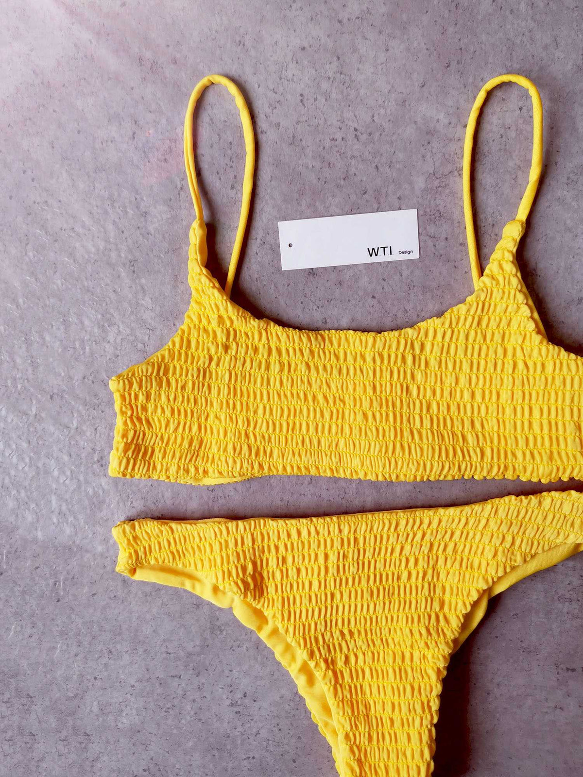 Cute Bikinis Scrunch Swimsuit Spaghetti Bikini Set - worthtryit.com