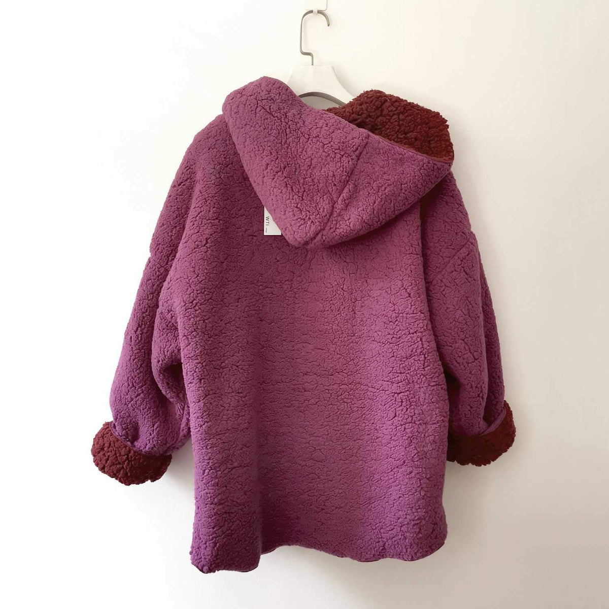 Reversible Faux fur Hoodie Coat Fuzzy Jacket - worthtryit.com