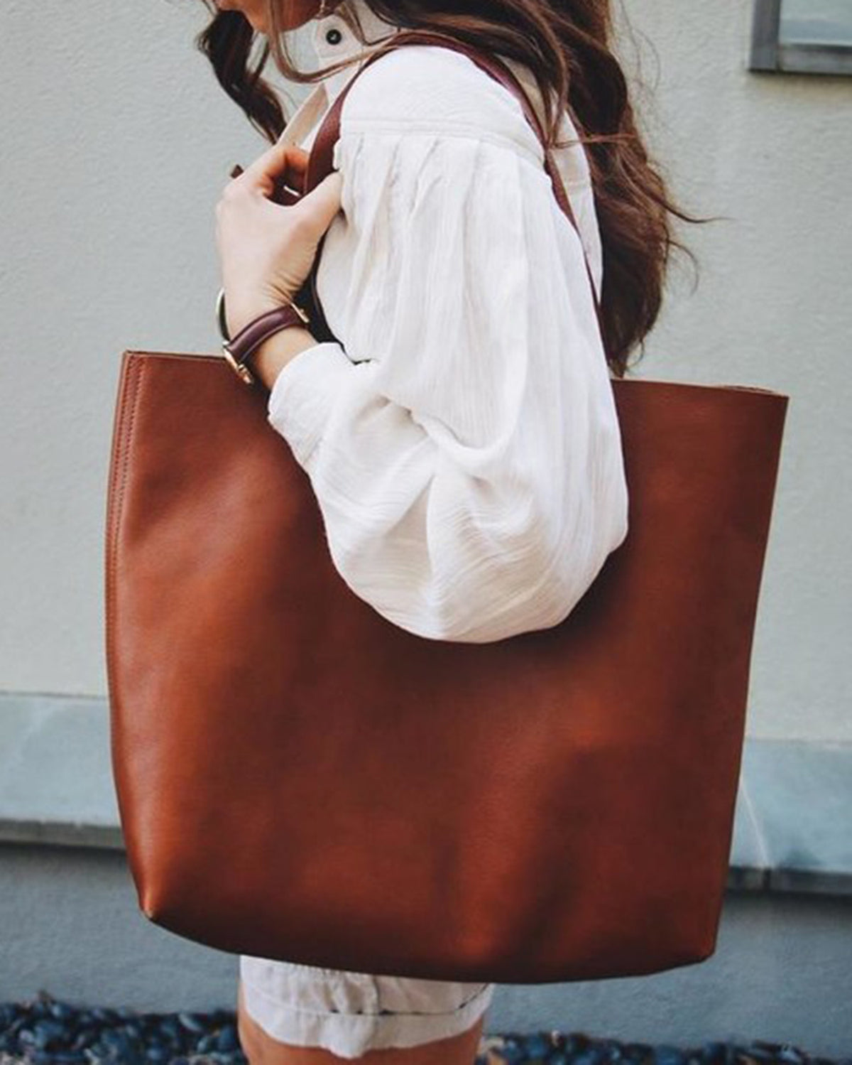 Oversized Tote Bag - Burnt Orange - worthtryit.com