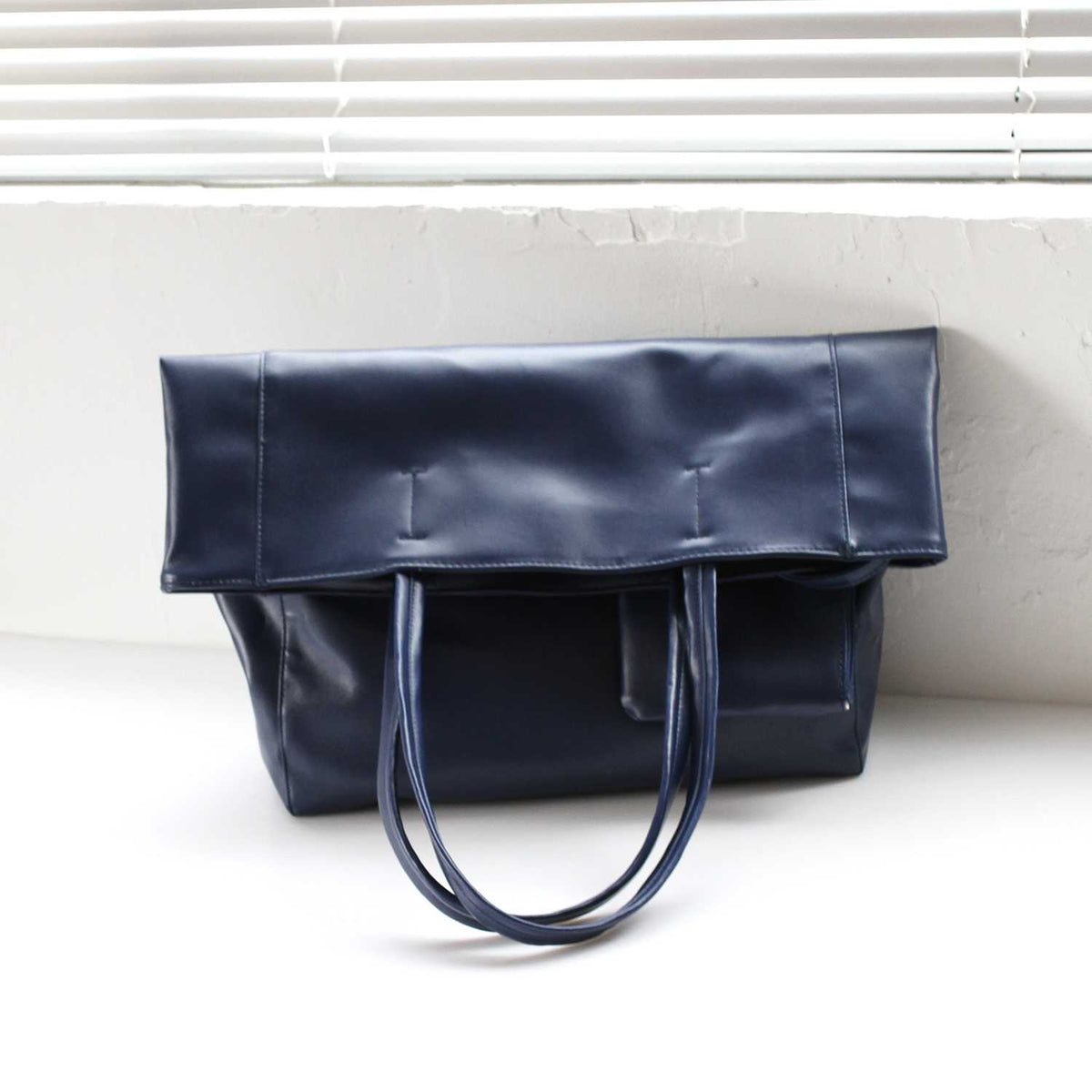 Oversized Eco Vegan Leather Lambskin Tote Bag 16.7" With Little Purse Inside - worthtryit.com